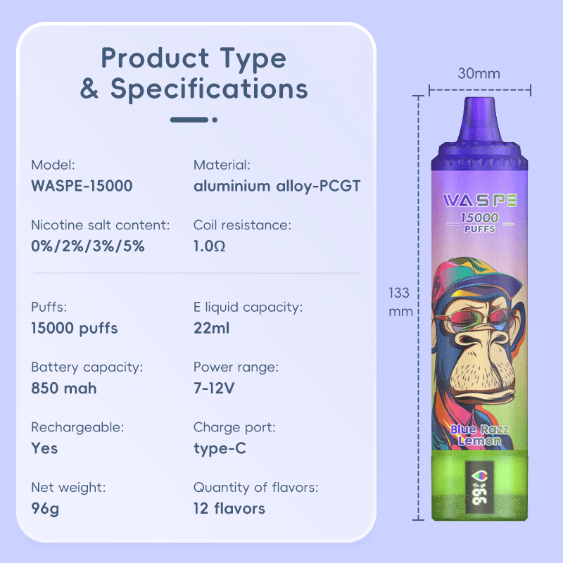 VAPME Shisha Hookah 15000 Puffs Disposable Vape – 0%/2% Nicotine, Rechargeable, Bulk Wholesale