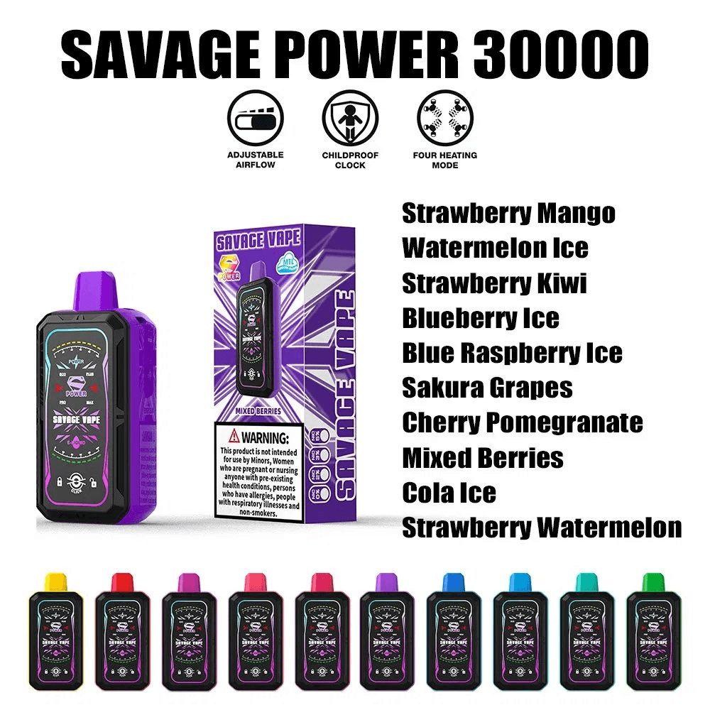 SAVAGE S POWER 30000 Puffs Disposable Vape High Capacity Long Battery Life Wholesale