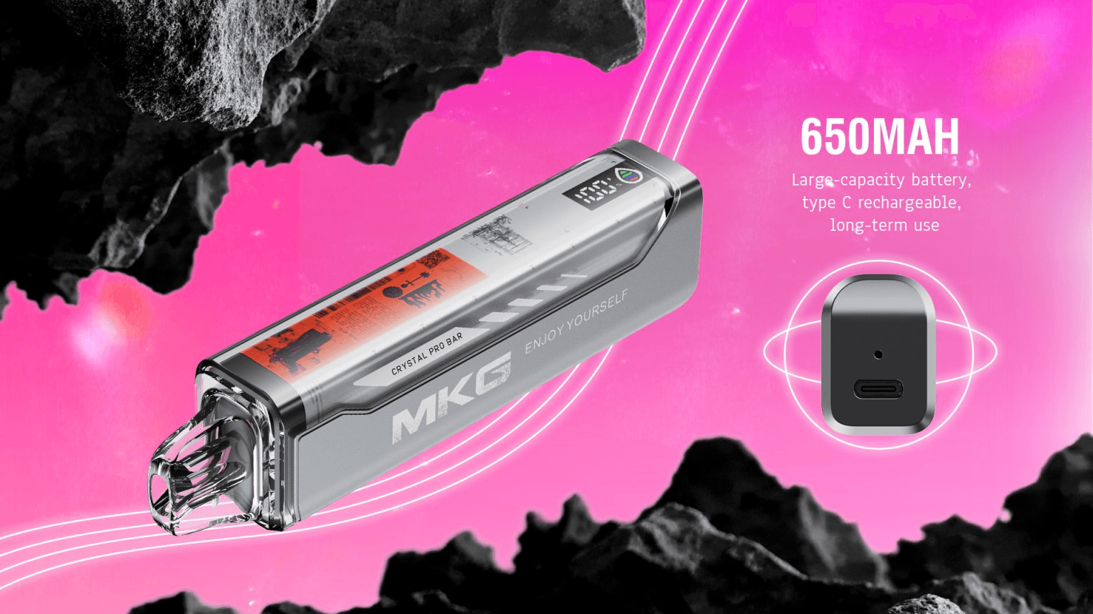 MKG Crystal Pro Bar 14ml 8000 Puffs Disposable Vape Pen Digital Display Wholesale