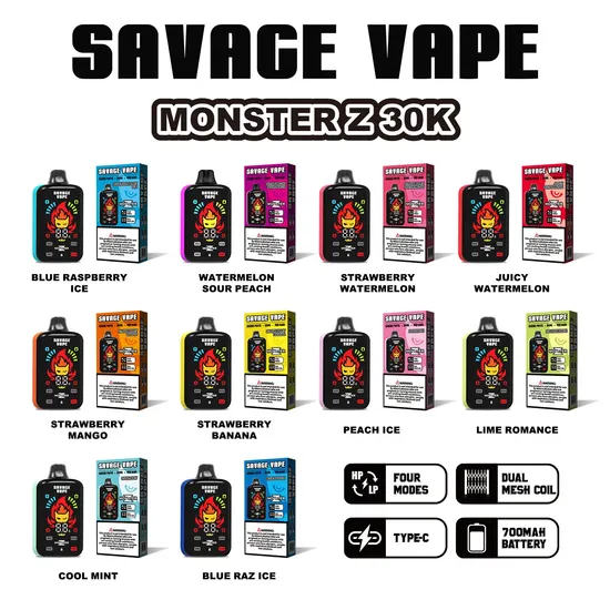 SAVAGE MONSTER Z 30000 Puffs Disposable Vape Leak-Proof Design Durable Build Wholesale 8 SAVAGE MONSTER Z 30000 Puffs Disposable Vape Leak-Proof Design Durable Build Wholesale